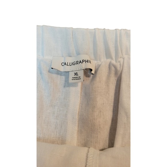 Calligraphie White Linen Skort Size XL Pockets - Picture 7 of 11